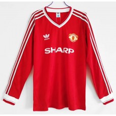 Manchester United 86/88 Home Red Long Sleeve Soccer Jersey